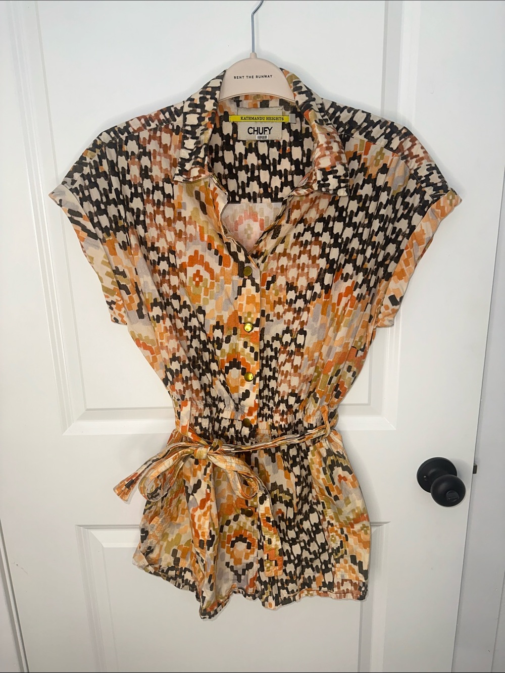 Chufy Marcia Printed Belted Romper Playsuit – Women’s Medium - Picture 4 of 7